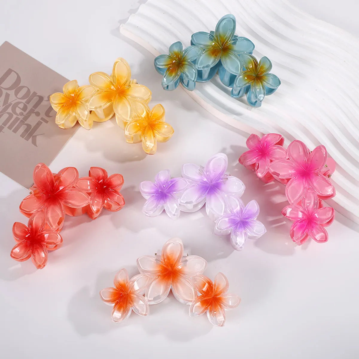 Women'S Simple Style Flower Plastic Stoving Varnish Hair Claws