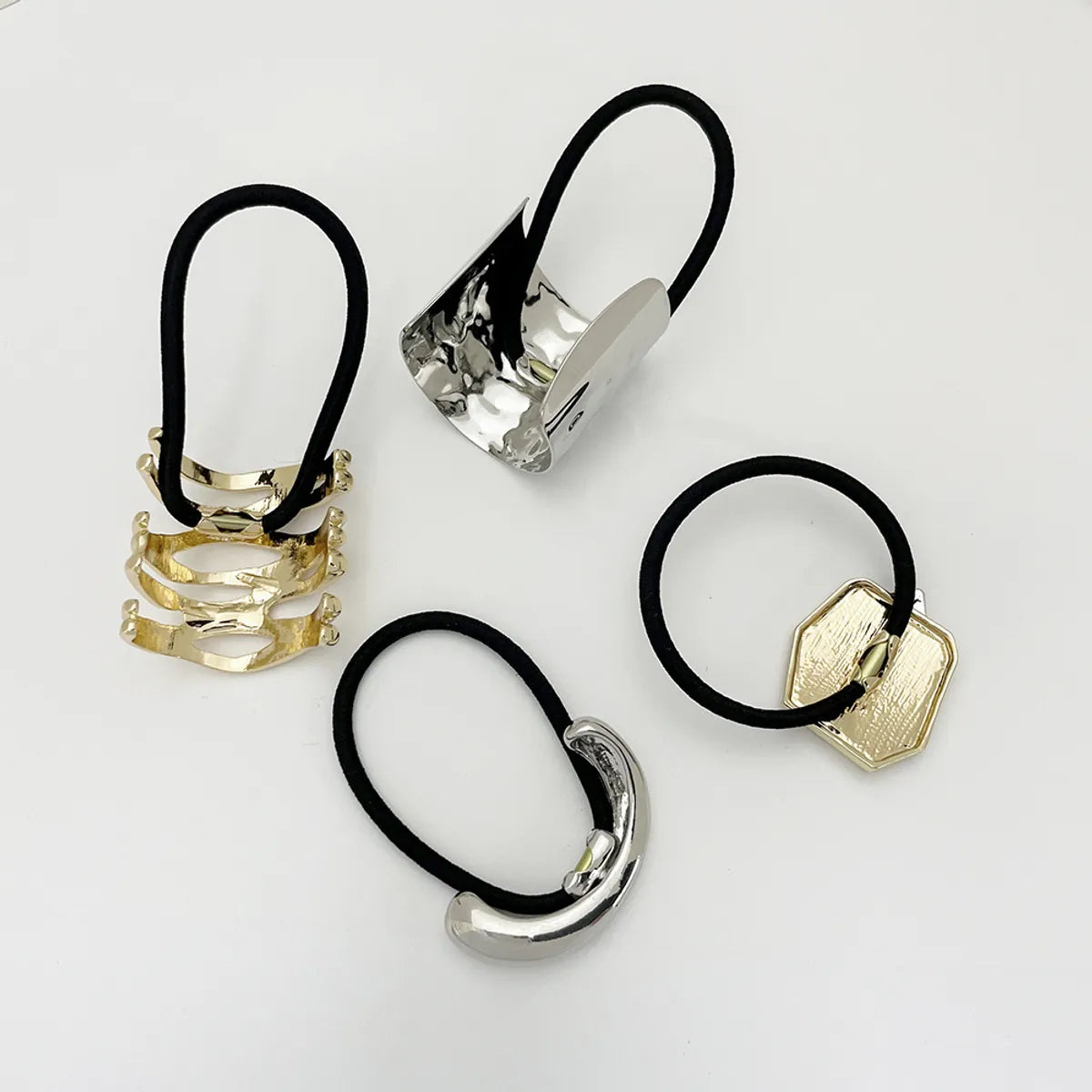 Women'S Simple Style Geometric Alloy Plating Hair Tie