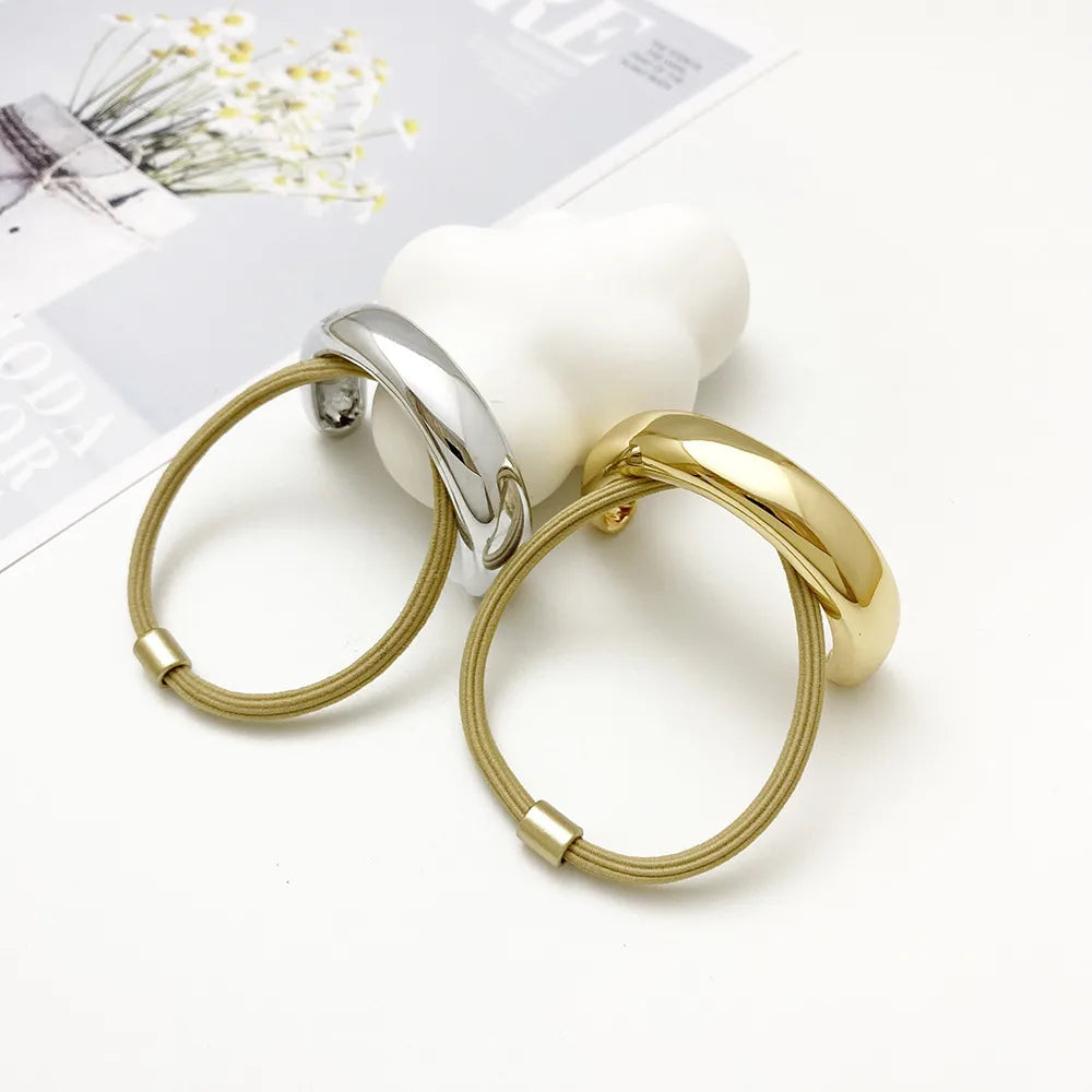 Women'S Simple Style Geometric Alloy Plating Hair Tie