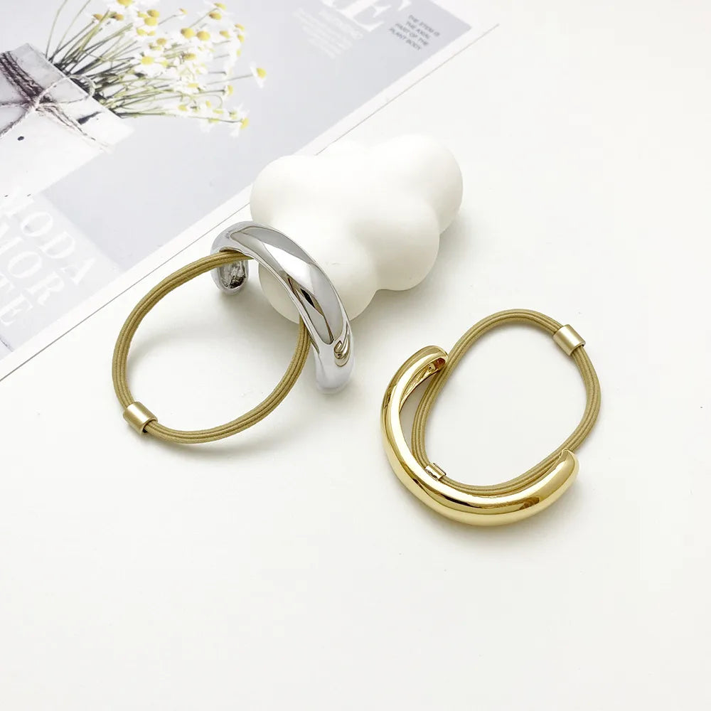 Women'S Simple Style Geometric Alloy Plating Hair Tie