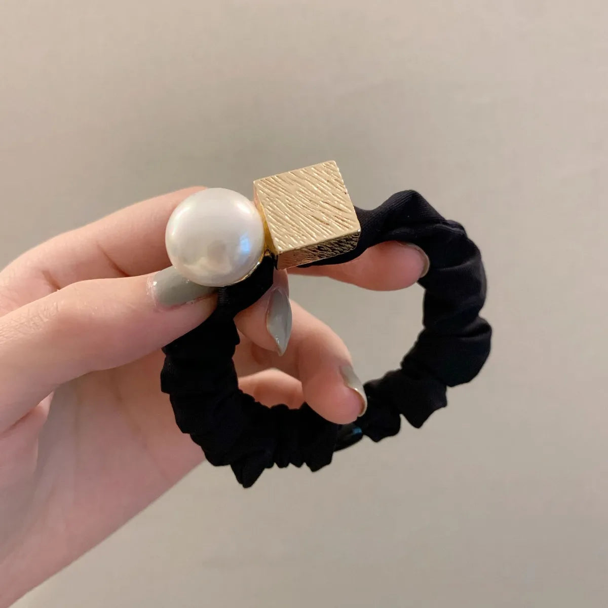 Women'S Simple Style Geometric Artificial Pearl Cloth Hair Tie