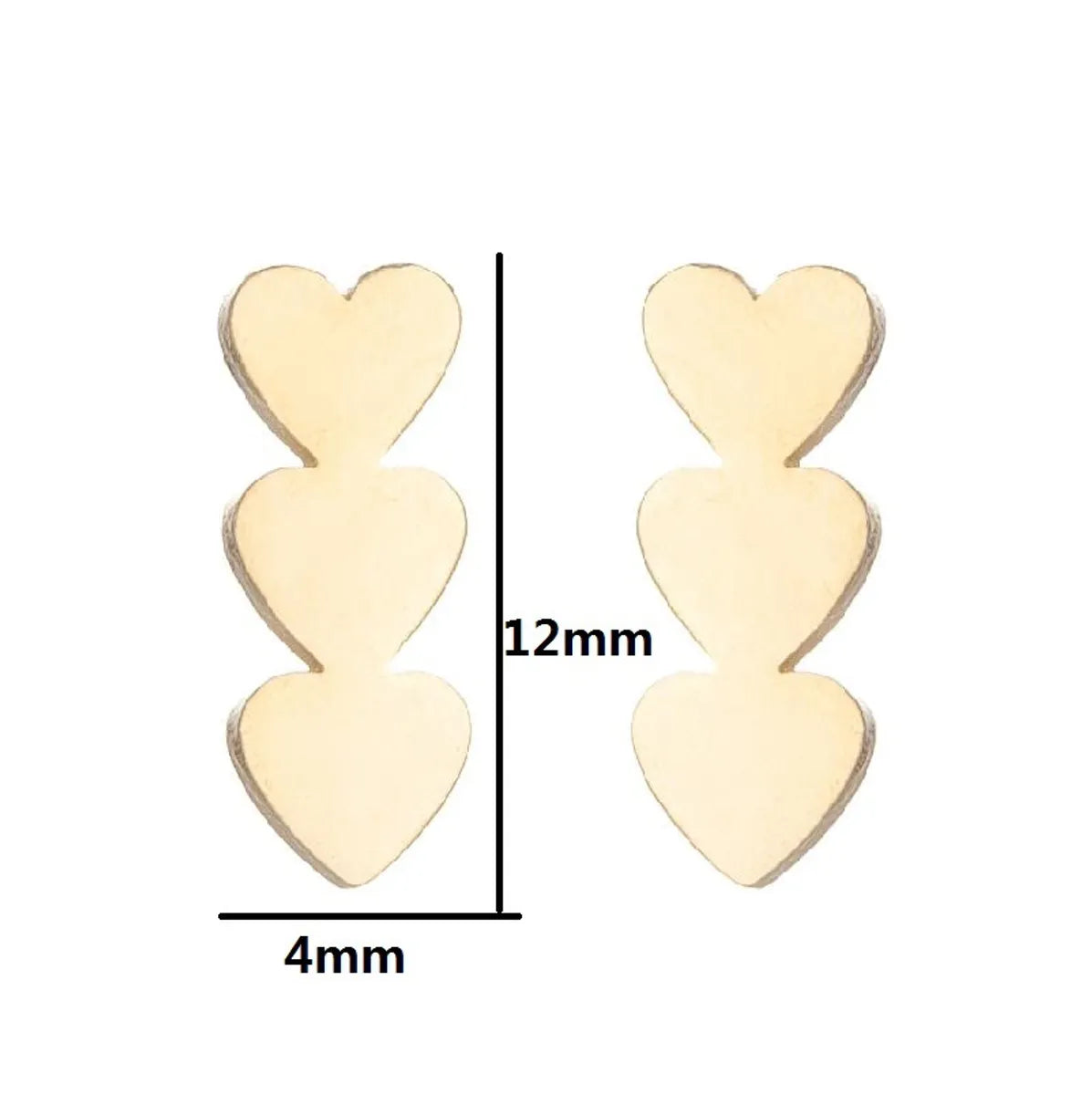 Women'S Simple Style Geometric Heart Stainless Steel No Inlaid Ear Studs Stainless Steel Earrings