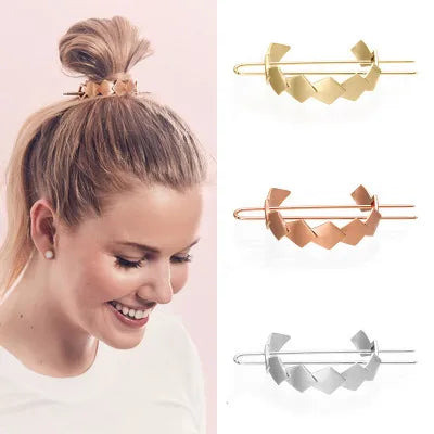 Women'S Simple Style Geometric Solid Color Alloy Hair Clip