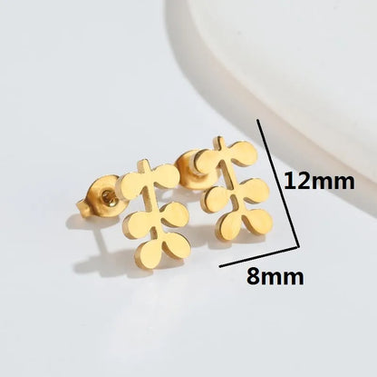 Simple Style Geometric 304 Stainless Steel No Inlaid 18K Gold Plated Ear Studs