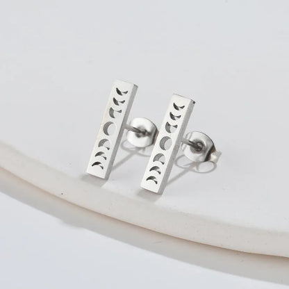 Simple Style Geometric 304 Stainless Steel No Inlaid 18K Gold Plated Ear Studs