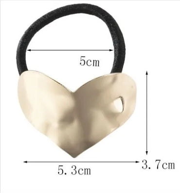 Women'S Simple Style Heart Shape Alloy Hair Tie