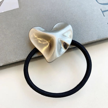 Women'S Simple Style Heart Shape Alloy Hair Tie