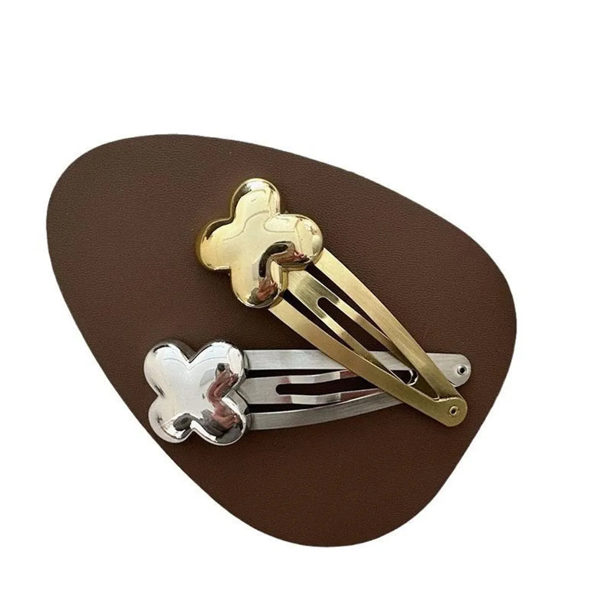 Women'S Simple Style Heart Shape Flower Metal Hair Clip