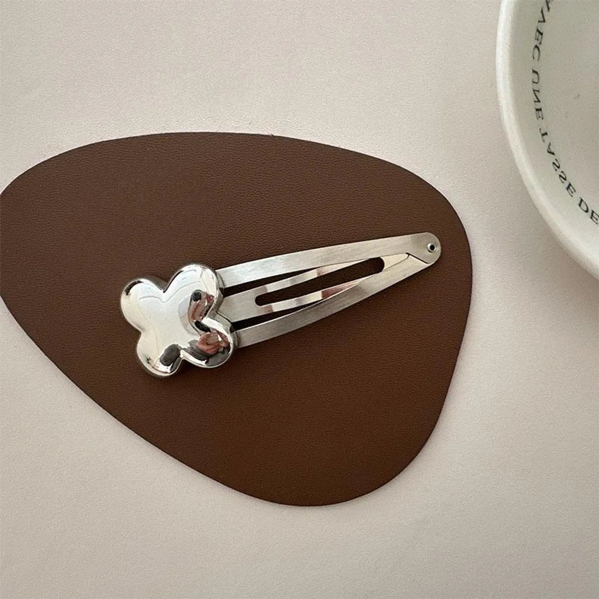 Women'S Simple Style Heart Shape Flower Metal Hair Clip