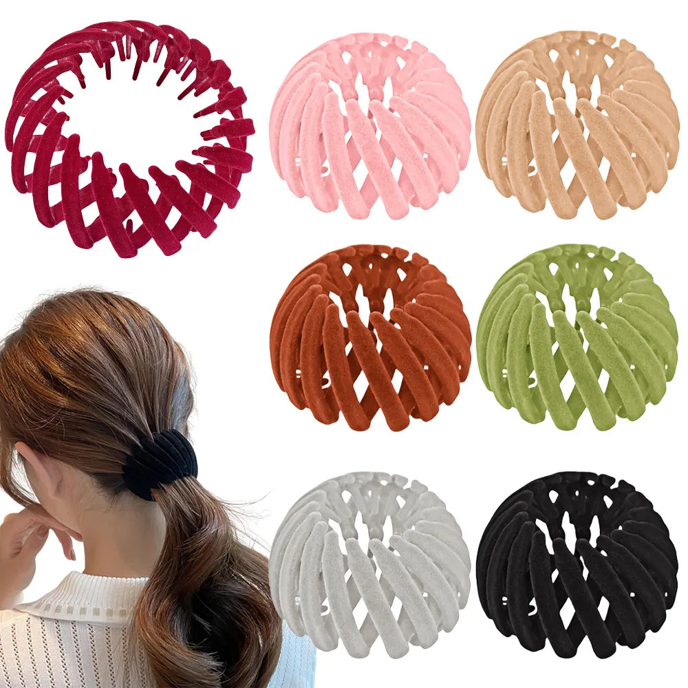 Women'S Simple Style Korean Style Geometric Plastic Flocking Inlay Rhinestones Hair Claws