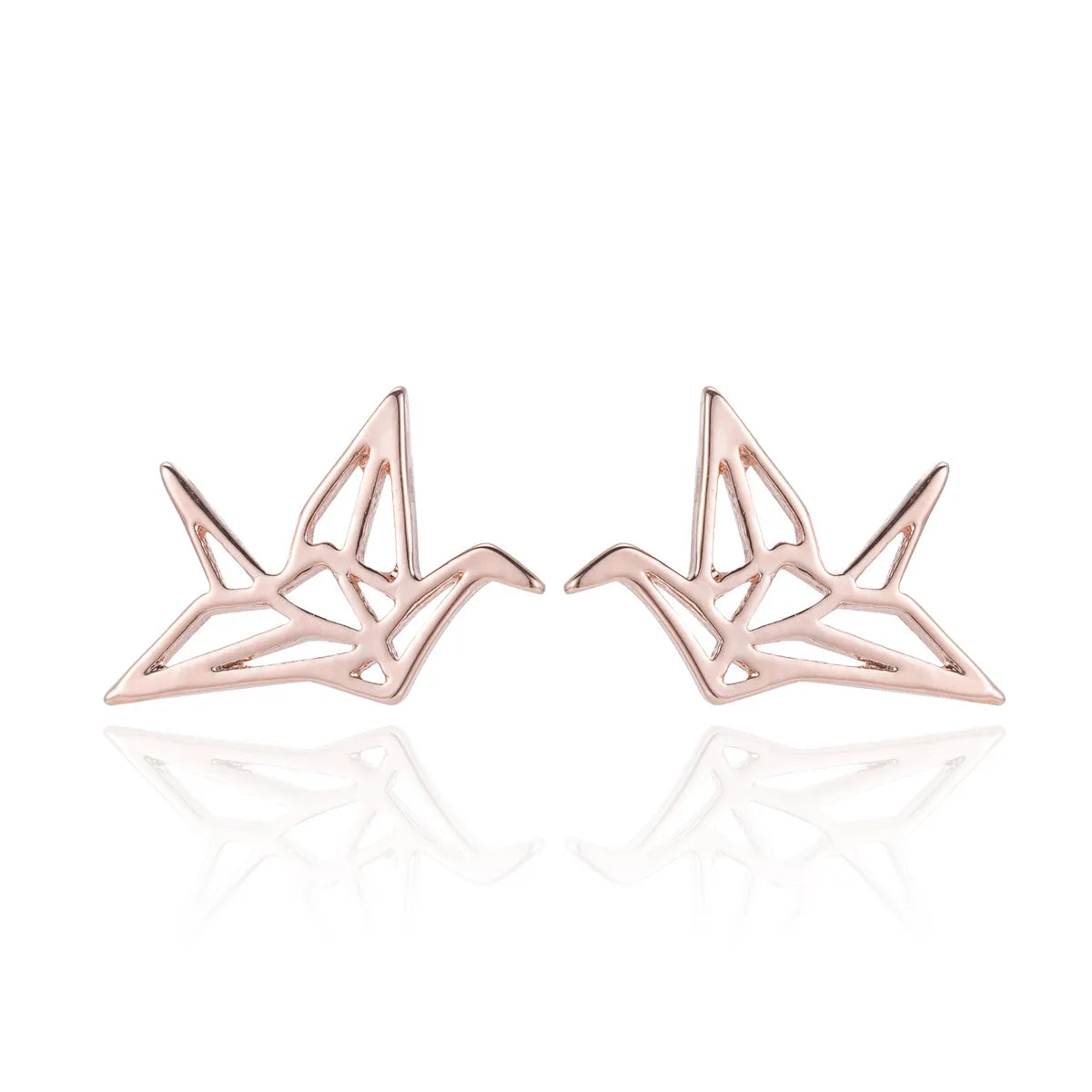 Simple Style Korean Style Paper Crane 304 Stainless Steel No Inlaid 18K Gold Plated Earrings Ear Studs