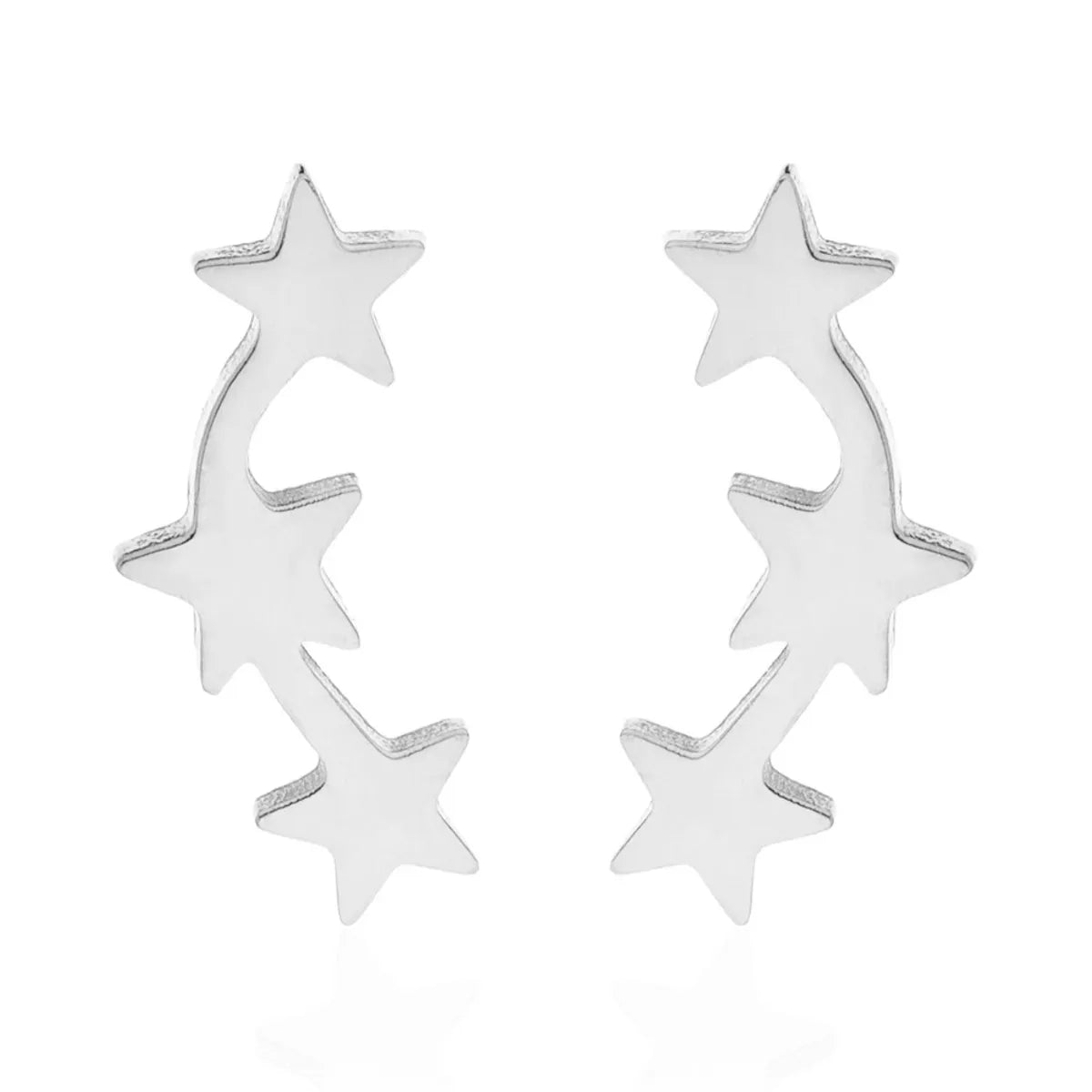 Simple Style Korean Style Star 304 Stainless Steel No Inlaid 18K Gold Plated Ear Studs