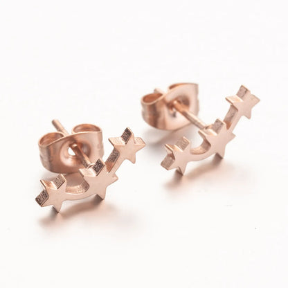 Simple Style Korean Style Star 304 Stainless Steel No Inlaid 18K Gold Plated Ear Studs