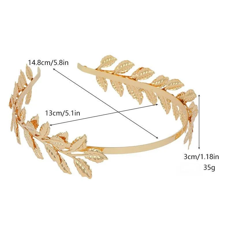 Women'S Simple Style Leaves Metal Plating Hair Band