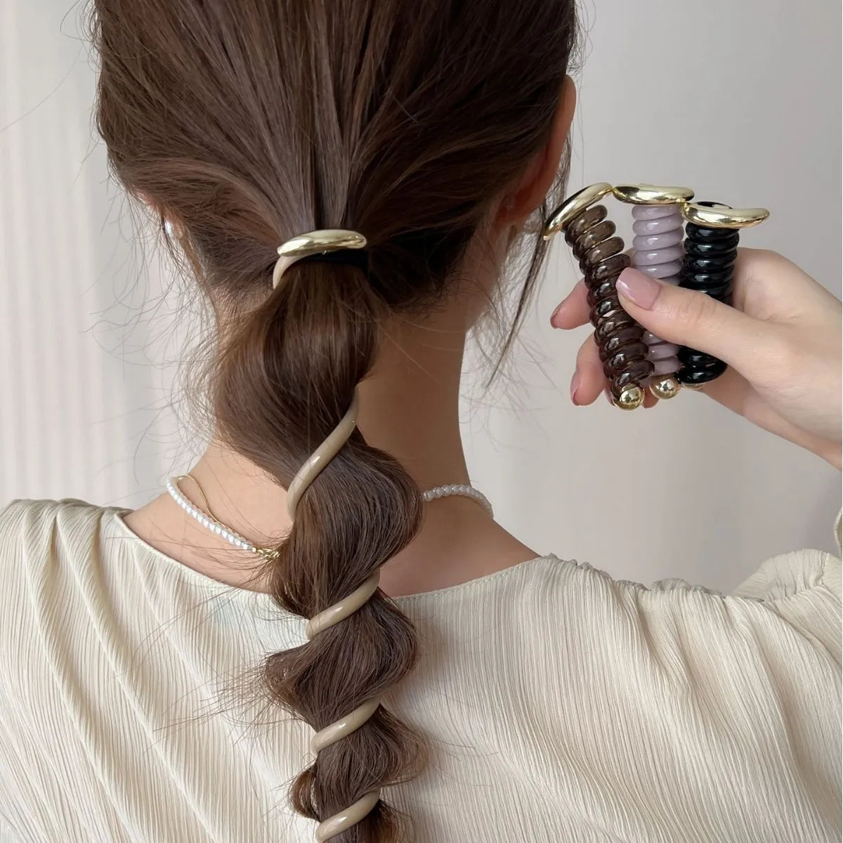 Women'S Simple Style Lines Metal Hair Tie