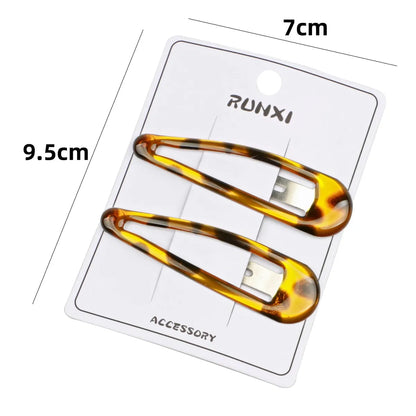 Women'S Simple Style Oval Water Droplets Metal Hair Clip