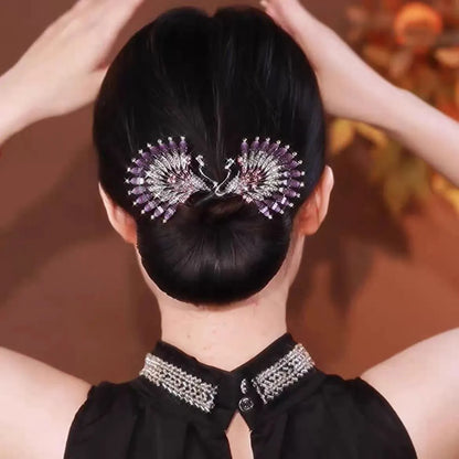 Women'S Simple Style Peacock Feather Flower Alloy Plating Inlay Rhinestones Hair Band