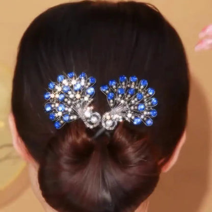 Women'S Simple Style Peacock Feather Flower Alloy Plating Inlay Rhinestones Hair Band