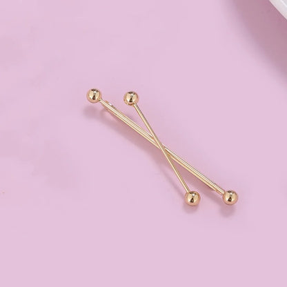 Women'S Simple Style Pearl Copper Criss Cross Plating Hair Clip