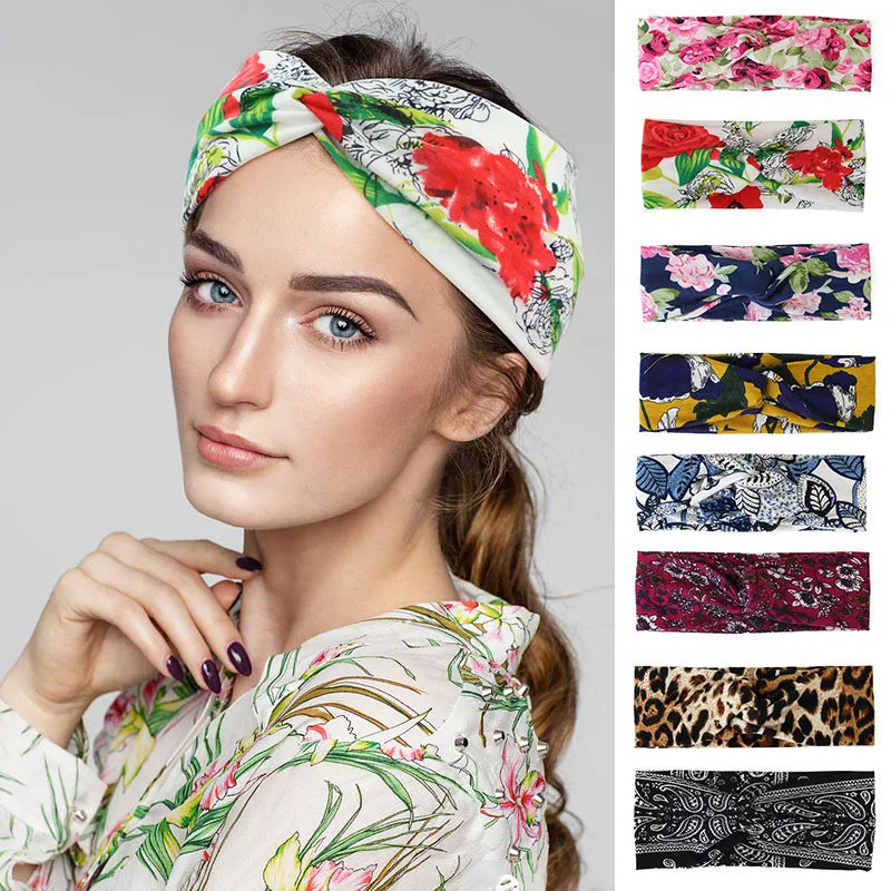 Women'S Simple Style Plaid Cloth Cotton Printing Hair Band