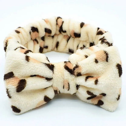 Women'S Simple Style Polka Dots Bow Knot Cloth Coral Fleece Hair Band