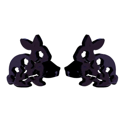 Simple Style Rabbit Hollow Out 304 Stainless Steel No Inlaid 18K Gold Plated Ear Studs