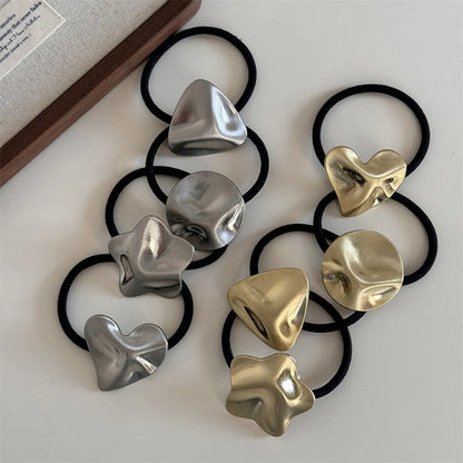 Women'S Simple Style Round Star Heart Shape Metal Hair Tie