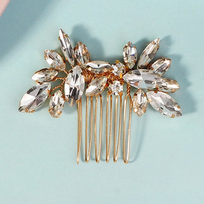 Women'S Simple Style Shiny Geometric Copper Inlay Rhinestones Insert Comb