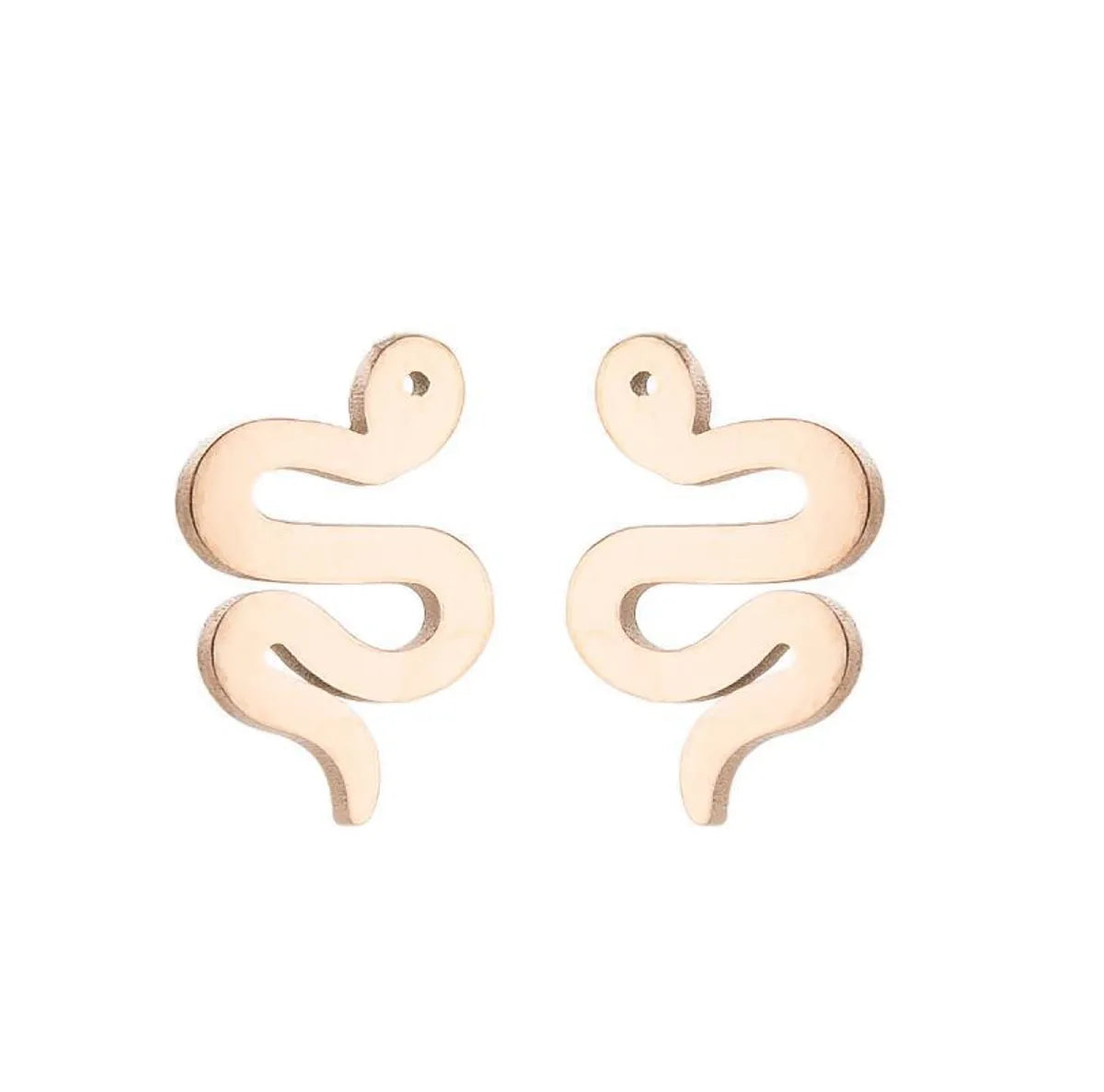 Women's Simple Style Snake Stainless Steel No Inlaid Ear Studs Plating Stainless Steel Earrings