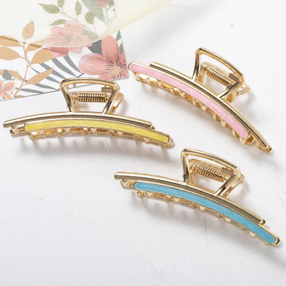 Women'S Simple Style Solid Color Alloy Hair Claws