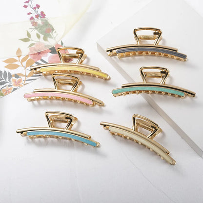 Women'S Simple Style Solid Color Alloy Hair Claws