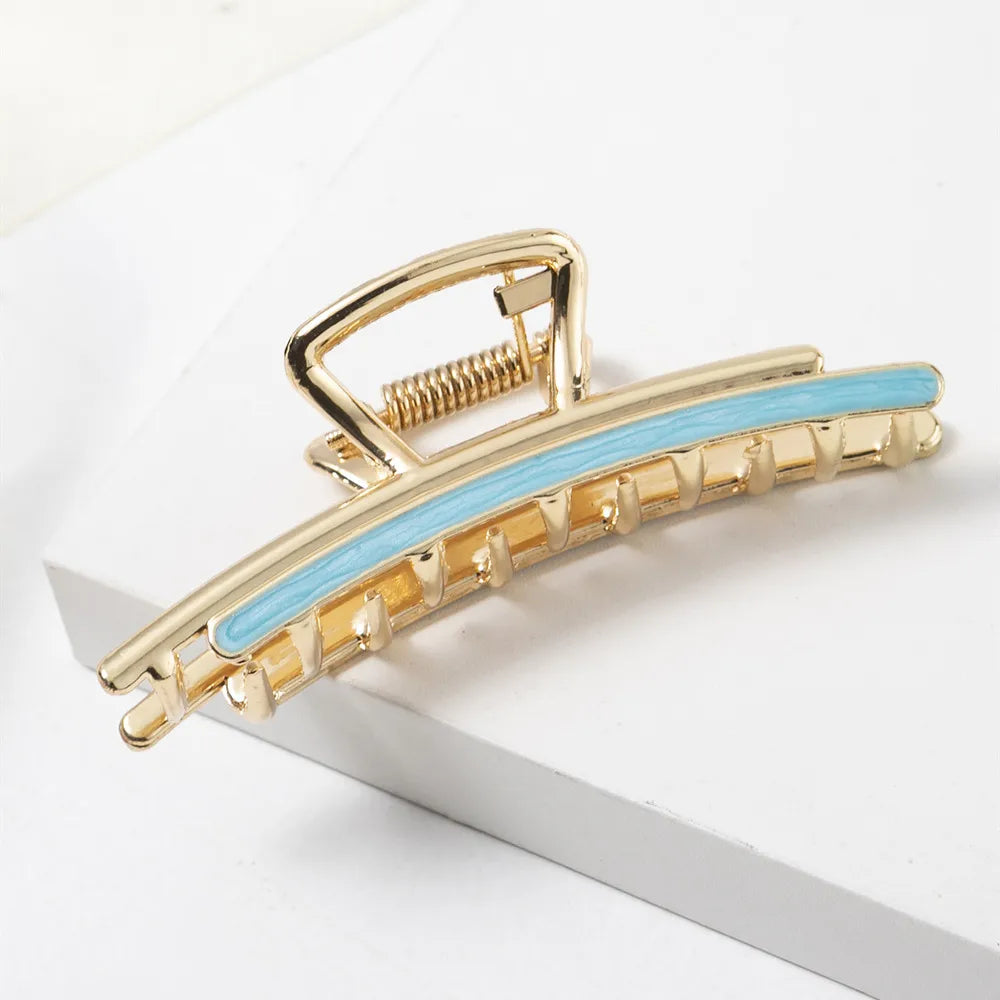 Women'S Simple Style Solid Color Alloy Hair Claws