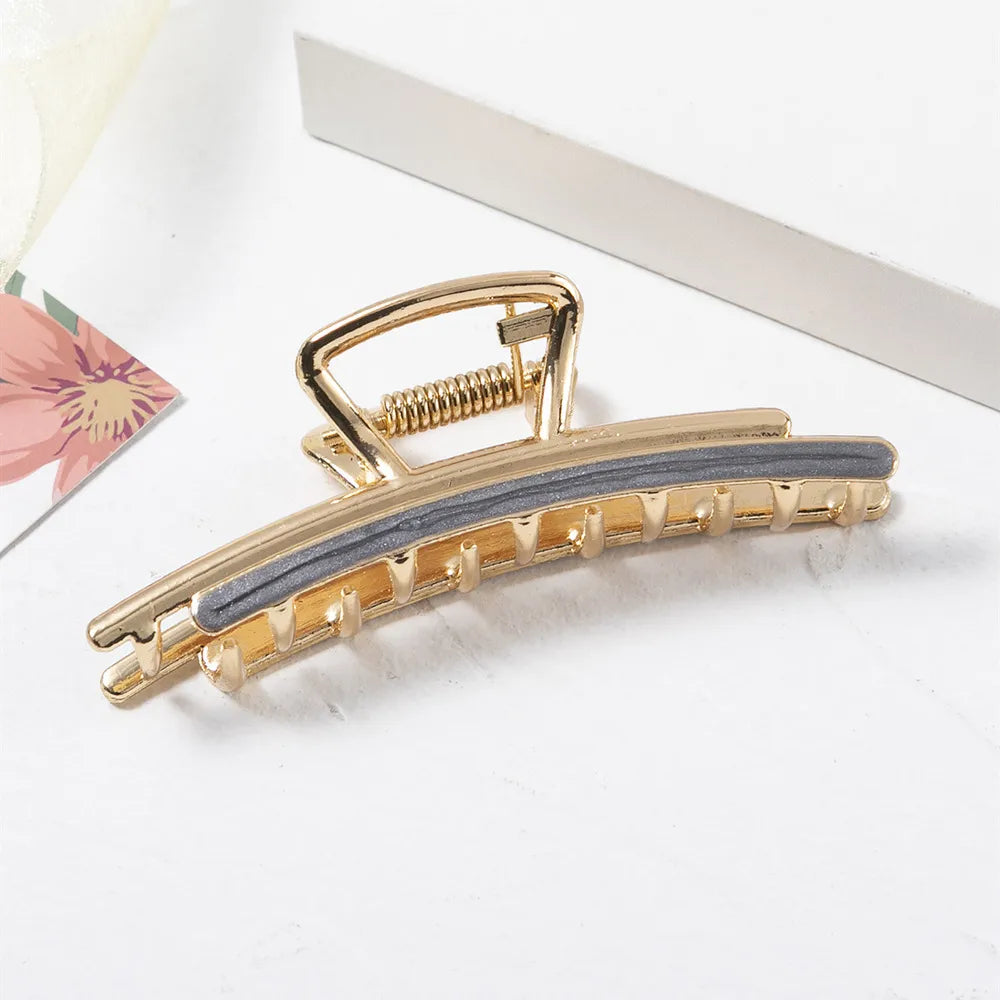 Women'S Simple Style Solid Color Alloy Hair Claws