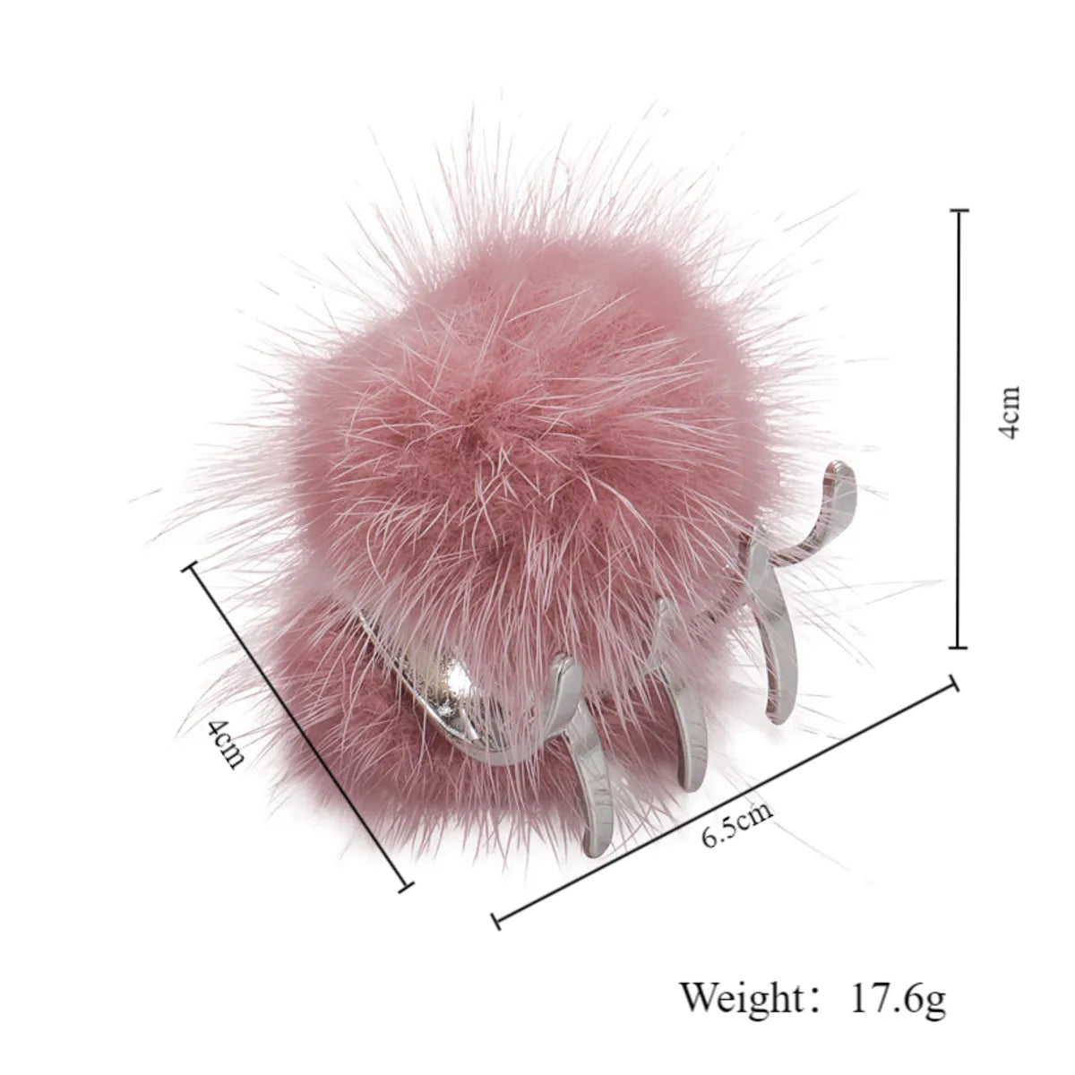 Women'S Simple Style Solid Color Alloy Hairball Plating Hair Claws