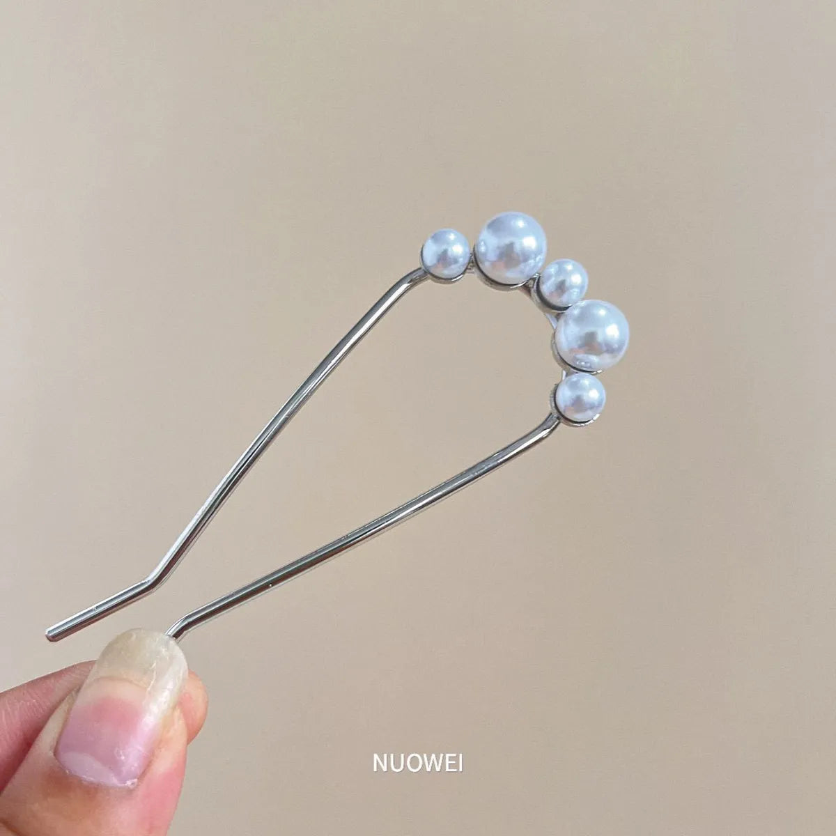 Women'S Simple Style Solid Color Alloy Inlay Pearl Hairpin