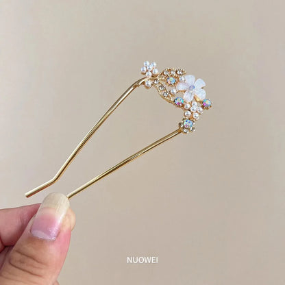 Women'S Simple Style Solid Color Alloy Inlay Pearl Hairpin