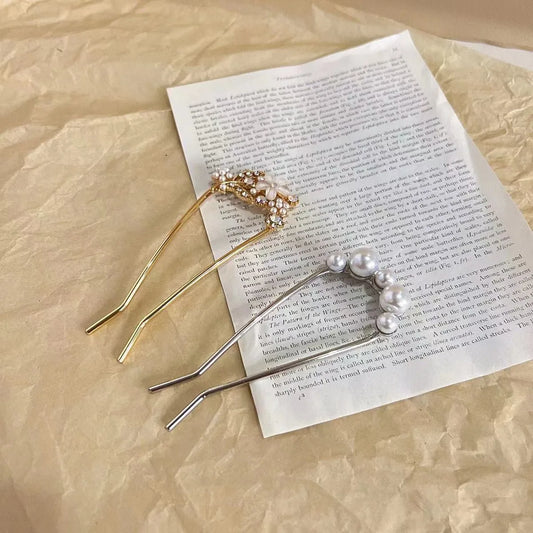 Women'S Simple Style Solid Color Alloy Inlay Pearl Hairpin