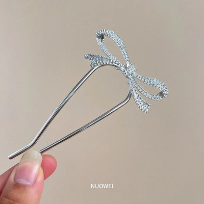 Women'S Simple Style Solid Color Alloy Inlay Pearl Hairpin