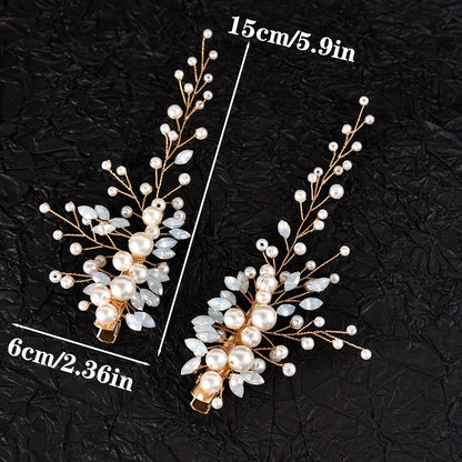 Women'S Simple Style Solid Color Alloy Inlay Rhinestones Pearl Hair Clip