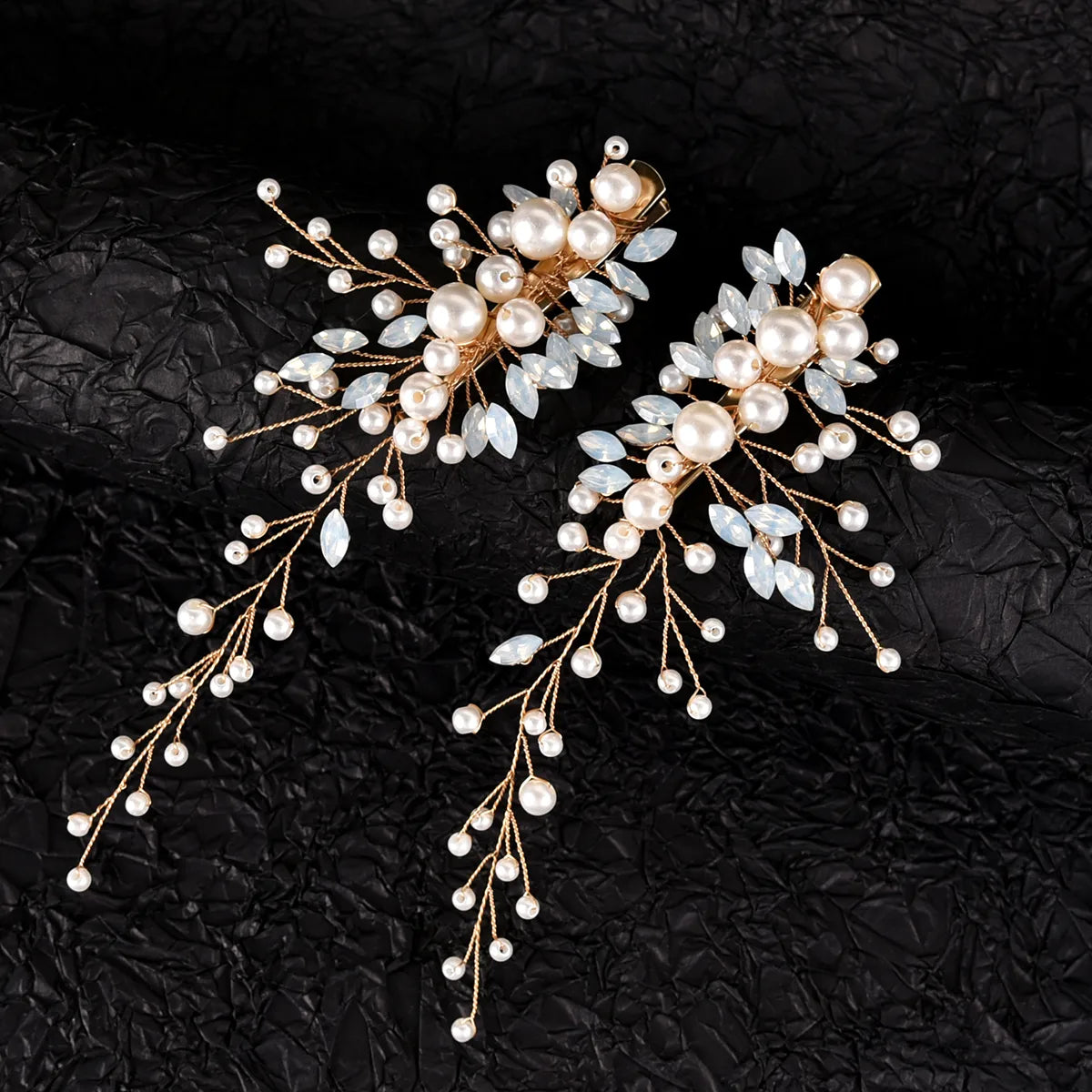 Women'S Simple Style Solid Color Alloy Inlay Rhinestones Pearl Hair Clip