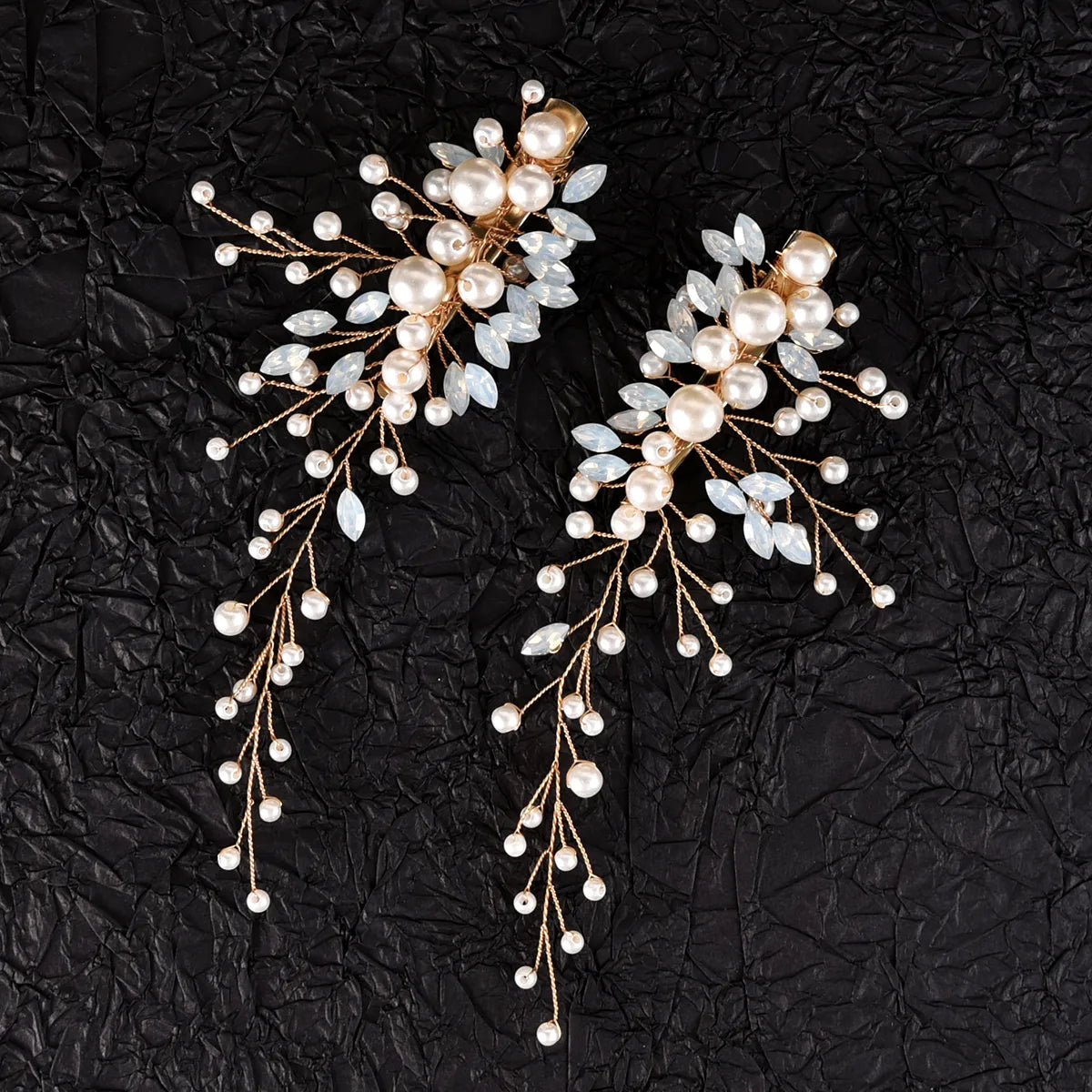 Women'S Simple Style Solid Color Alloy Inlay Rhinestones Pearl Hair Clip