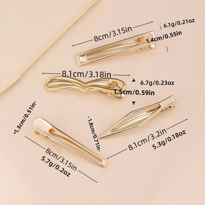 Women'S Simple Style Solid Color Alloy Plating Hair Clip