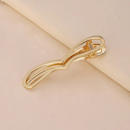 Women'S Simple Style Solid Color Alloy Plating Hair Clip