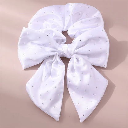 Women'S Simple Style Solid Color Cloth Bowknot Hair Tie