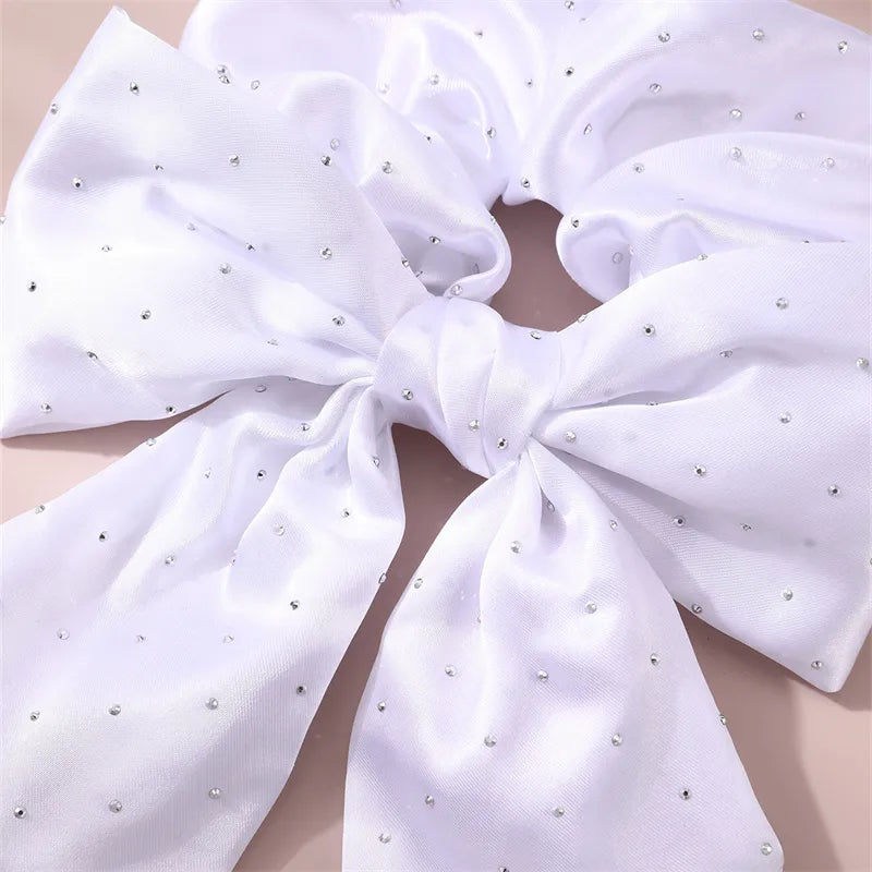 Women'S Simple Style Solid Color Cloth Bowknot Hair Tie