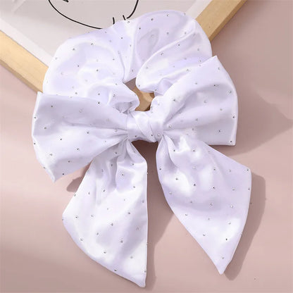 Women'S Simple Style Solid Color Cloth Bowknot Hair Tie