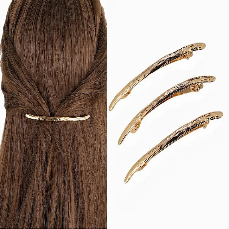 Women'S Simple Style Solid Color Metal Plating Hair Clip