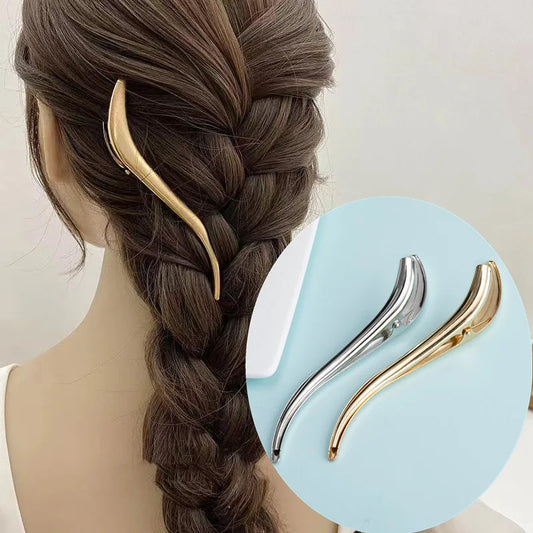 Women'S Simple Style Solid Color Metal Plating Hair Clip