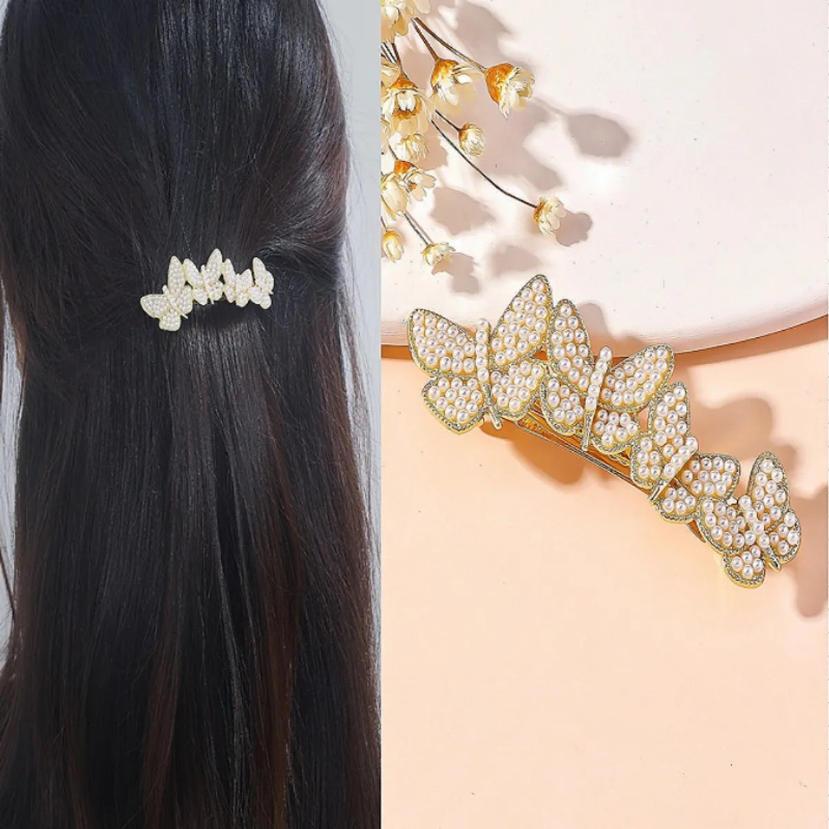 Women'S Simple Style Solid Color Metal Plating Hair Clip