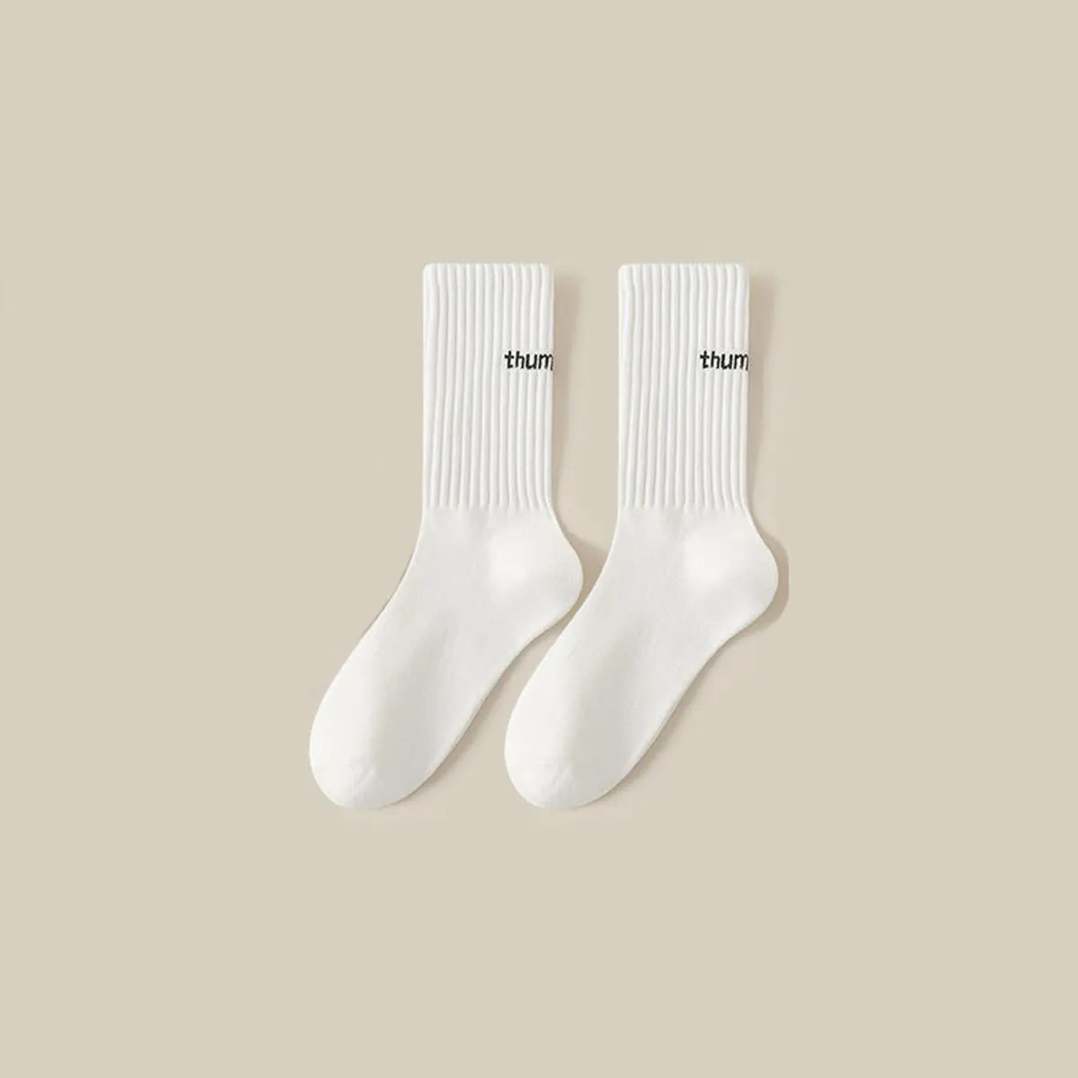 Women'S Simple Style Solid Color Polyester Crew Socks A Pair